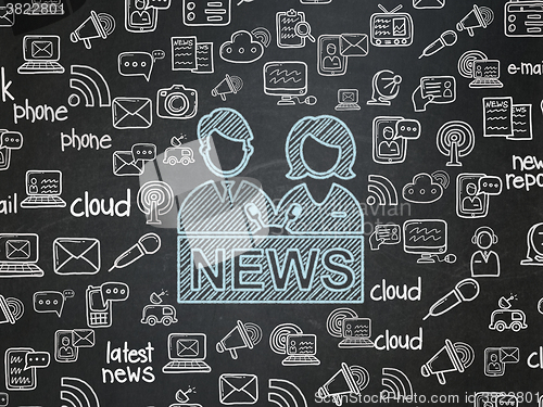 Image of News concept: Anchorman on School Board background