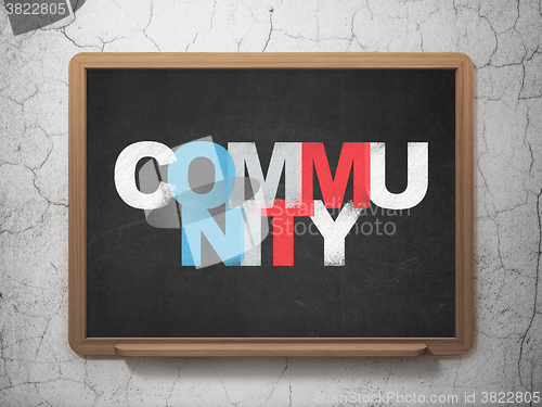 Image of Social network concept: Community on School Board background