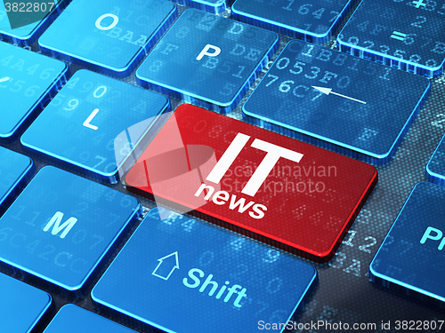 Image of News concept: IT News on computer keyboard background