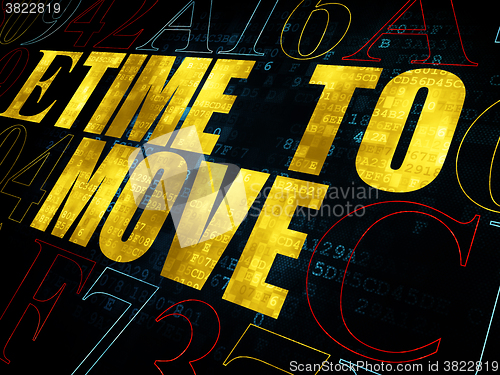 Image of Time concept: Time to Move on Digital background