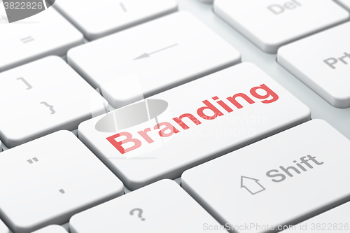 Image of Marketing concept: Branding on computer keyboard background