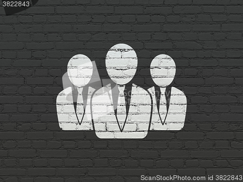 Image of News concept: Business People on wall background