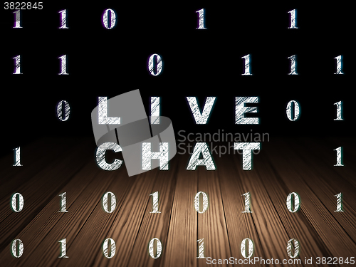 Image of Web design concept: Live Chat in grunge dark room