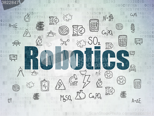 Image of Science concept: Robotics on Digital Paper background