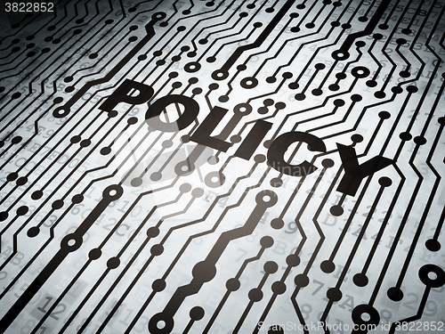 Image of Insurance concept: circuit board with Policy