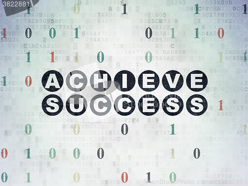 Image of Business concept: Achieve Success on Digital Paper background