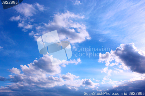 Image of white clouds on blue sky