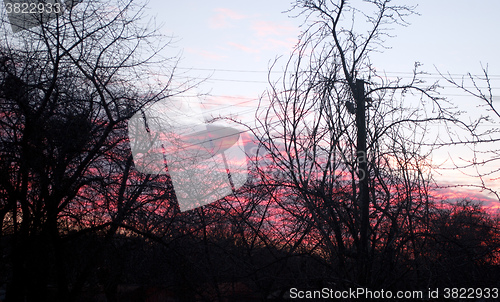 Image of evening clouds of red color