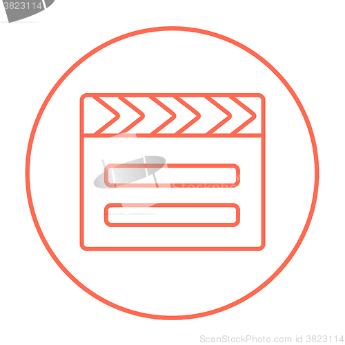 Image of Clapboard line icon.