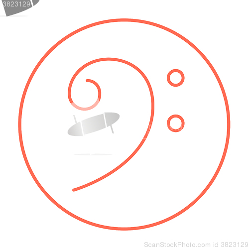 Image of Bass clef line icon.