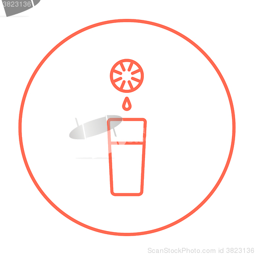 Image of Glass of juice line icon.