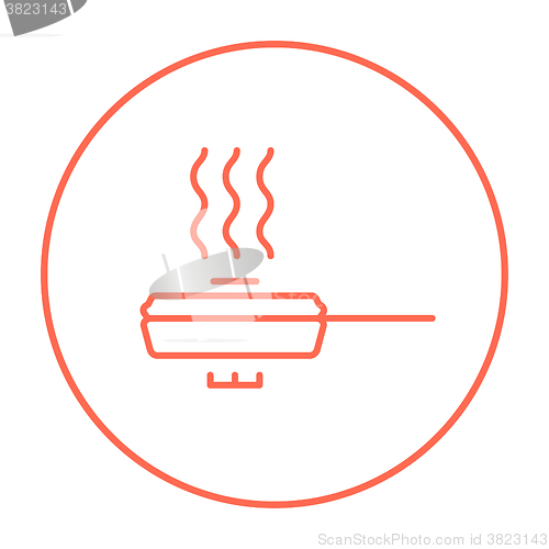Image of Frying pan with cover line icon.