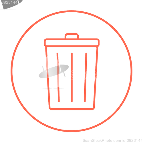Image of Trash can line icon.
