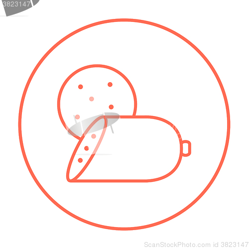 Image of Sliced wurst line icon.