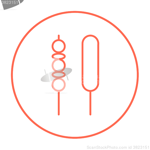 Image of Shish kebab line icon.