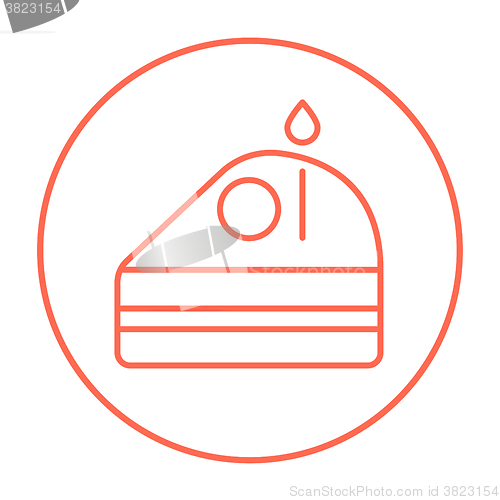 Image of Slice of cake with candle line icon.