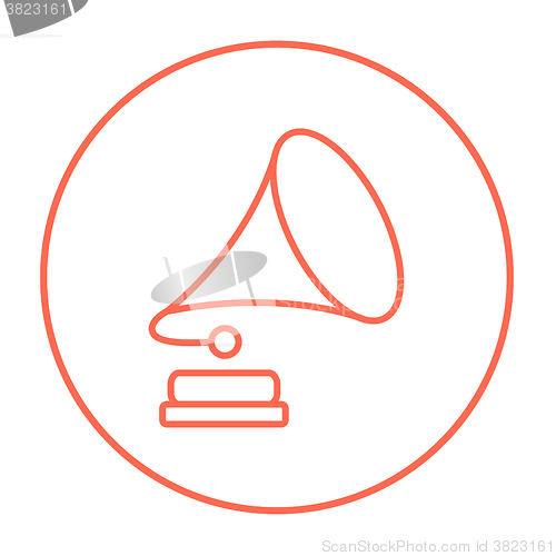 Image of Gramophone line icon.