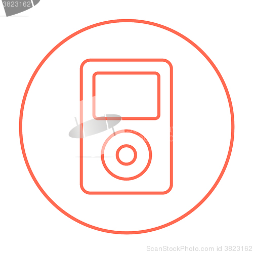 Image of MP3 player line icon.