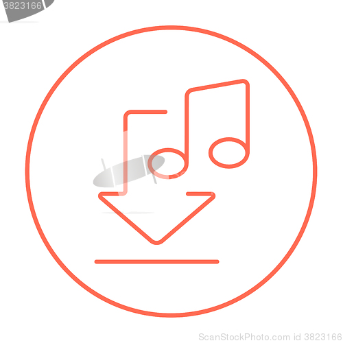 Image of Download music line icon.