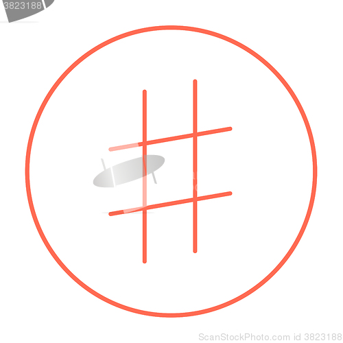 Image of Hashtag symbol line icon.