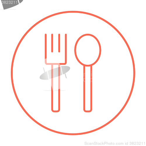 Image of Spoon and fork line icon.