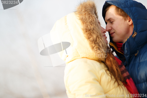 Image of Couple in winter forest
