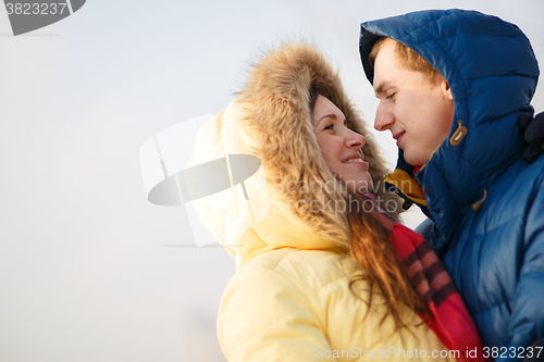 Image of Couple in winter forest