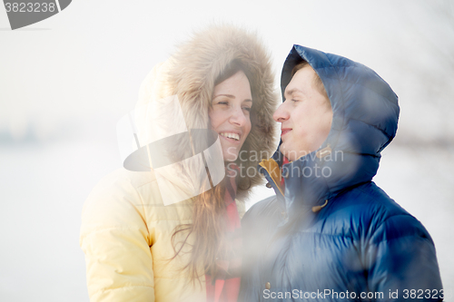 Image of Couple in winter forest