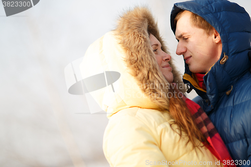 Image of Couple in winter forest