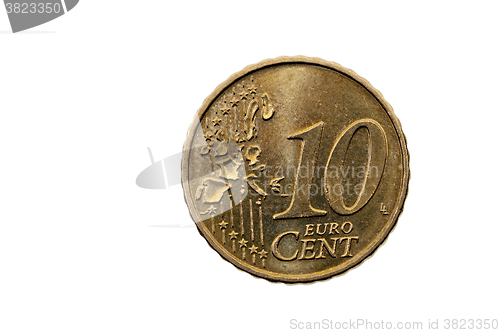 Image of European cents, close-up  