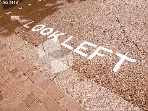 Image of  Look Left sign vintage