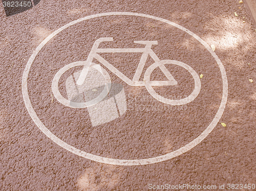 Image of  Bike lane sign vintage