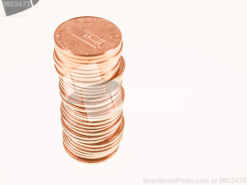 Image of  Dollar coins 1 cent wheat penny vintage