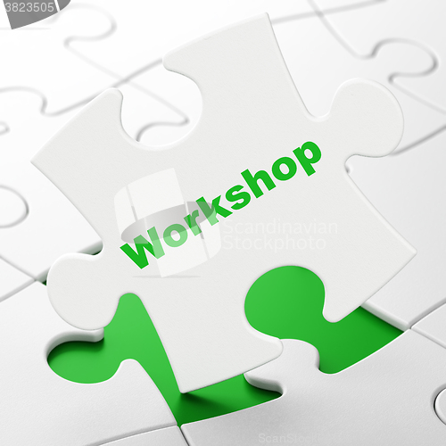 Image of Learning concept: Workshop on puzzle background