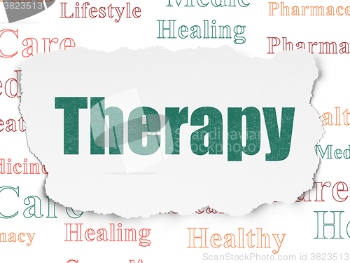Image of Medicine concept: Therapy on Torn Paper background