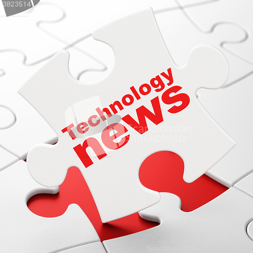 Image of News concept: Technology News on puzzle background