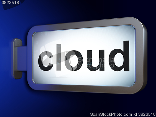 Image of Cloud networking concept: Cloud on billboard background