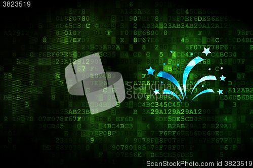 Image of Holiday concept: Fireworks on digital background