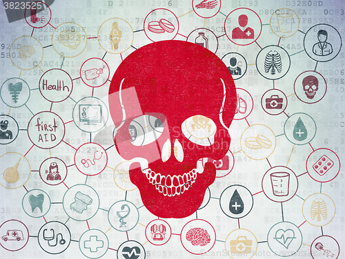 Image of Healthcare concept: Scull on Digital Paper background