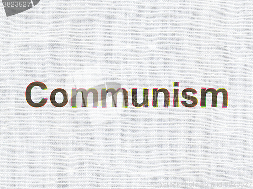 Image of Politics concept: Communism on fabric texture background