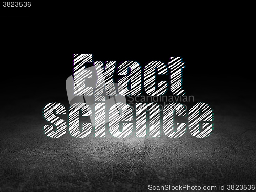 Image of Science concept: Exact Science in grunge dark room