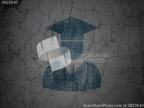 Image of Learning concept: Student on grunge wall background