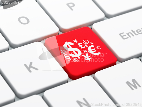 Image of News concept: Finance Symbol on computer keyboard background