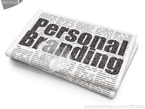 Image of Marketing concept: Personal Branding on Newspaper background