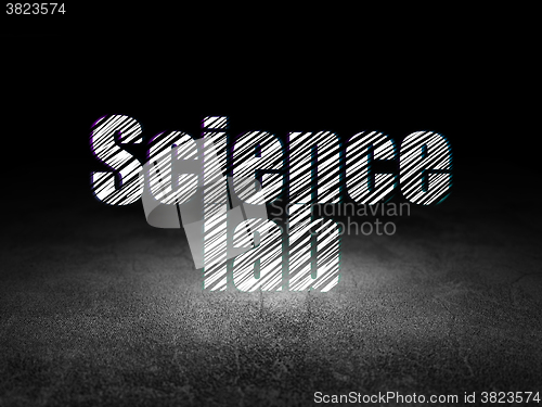 Image of Science concept: Science Lab in grunge dark room