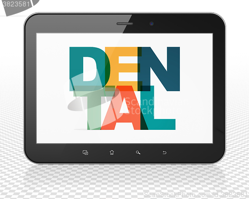 Image of Health concept: Tablet Pc Computer with Dental on  display