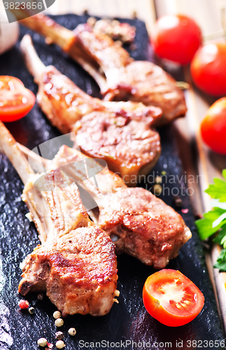 Image of Rack of lamb fried with aromatic olive oil