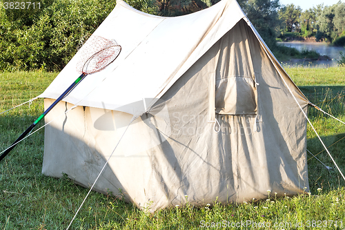 Image of The tent from a canvas for fishing and tourism. Legacy sample.