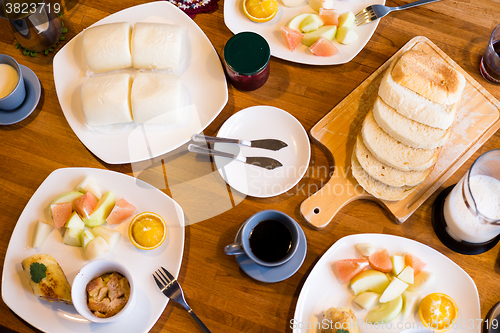 Image of Top view of the home breakfast