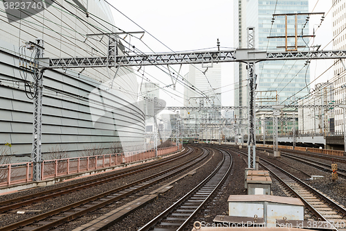 Image of Railroad track in city